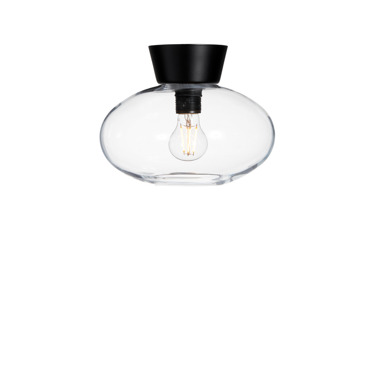 Bullo plafond D270 mattsvart/klarglas E27