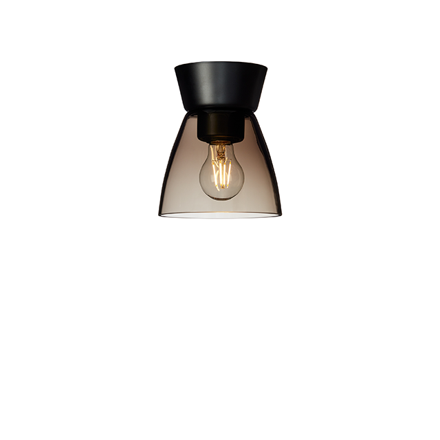 Bizzo plafond D165 mattsvart/rökfärgat glas E27 